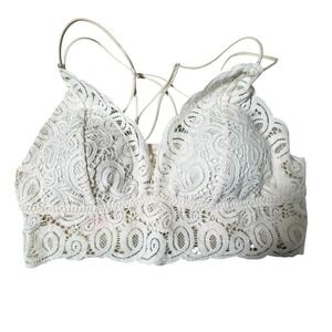 Victoria's Secret Pink Bralette Size XL White Lace Adjustable‎